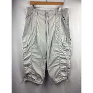 Style & Co. Womens Cargo Capri Pants Size 16 Light Gray